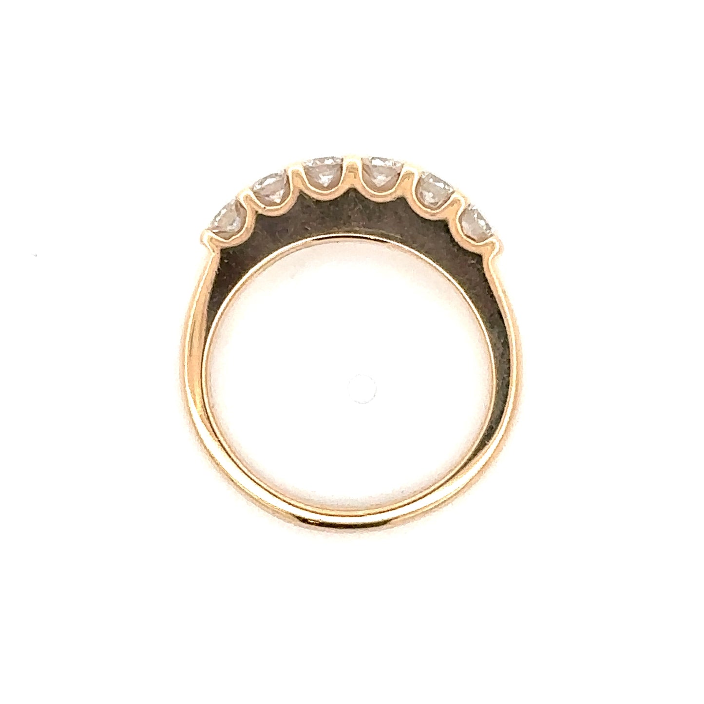 U-Shape Channel Set Wedding Ring in 14K Yellow Gold
