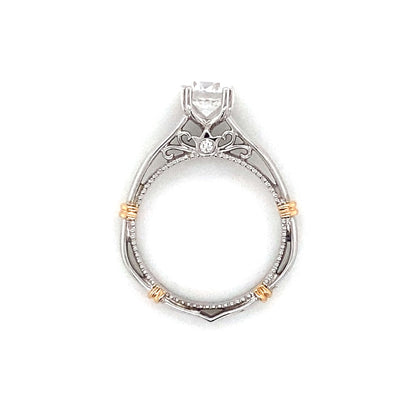 Verragio Solitaire Milgrain Engagement Ring in 18K White & Rose Gold