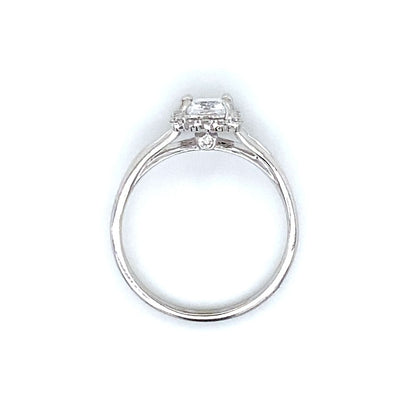Verragio Square Halo Pave Engagement Ring in 18K White Gold
