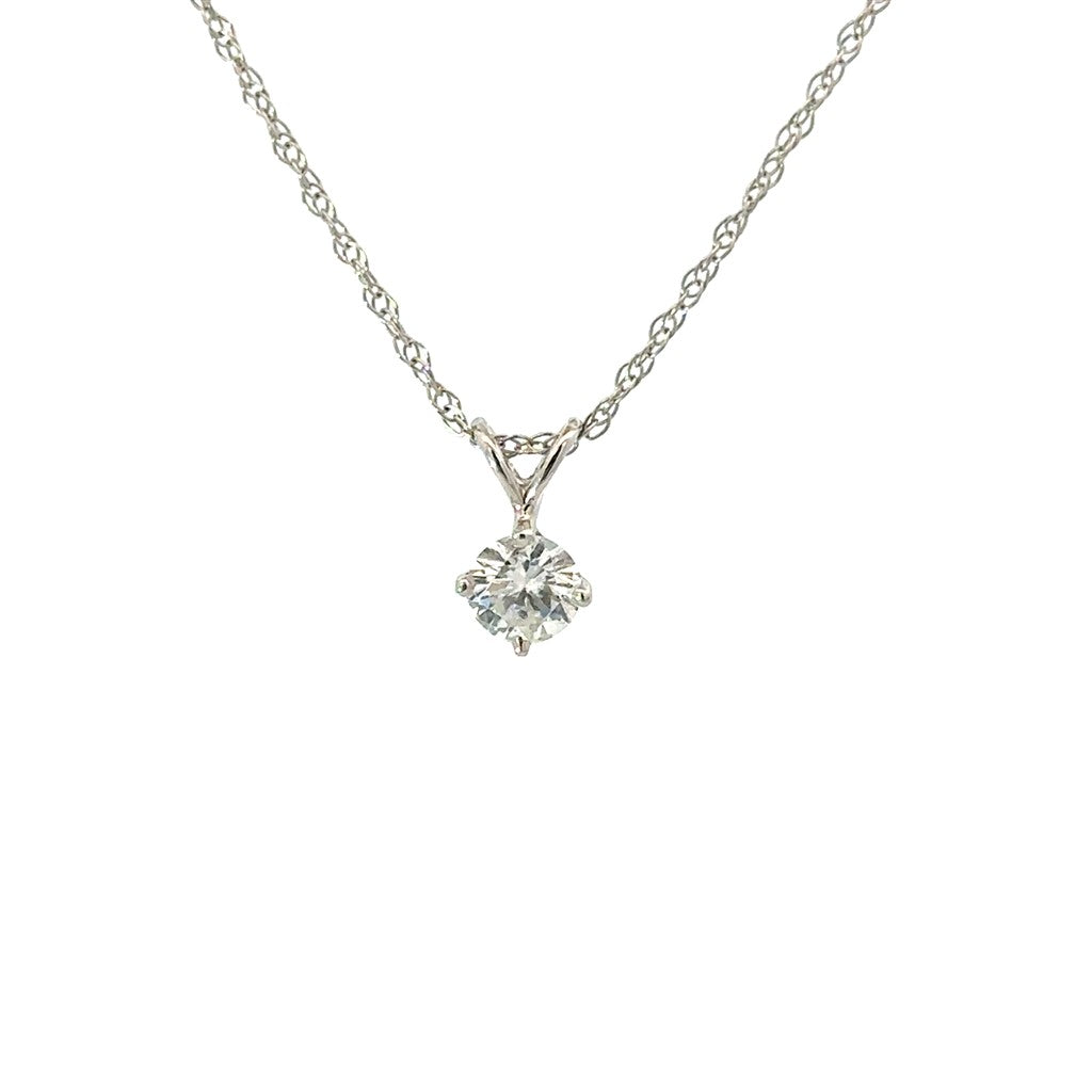 Soliaire Pendant in 14k White Gold