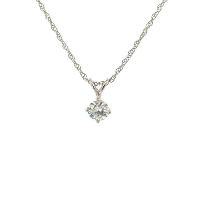 Soliaire Pendant in 14k White Gold