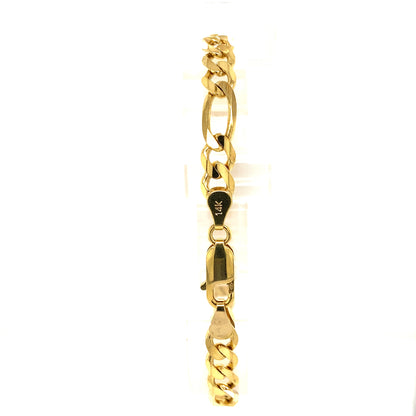 Figaro ID Chain Bracelet in 14K Yellow Gold