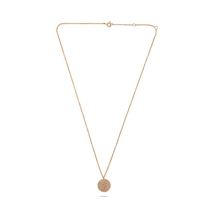 Diamond Disc Necklace in 14k Rose Gold