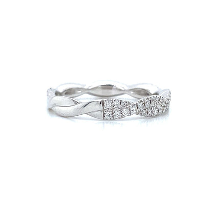 Half Eternity Twist Band in 14K White Gold