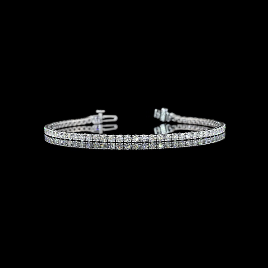Tennis Bracelet Round 14K White Gold BC3767