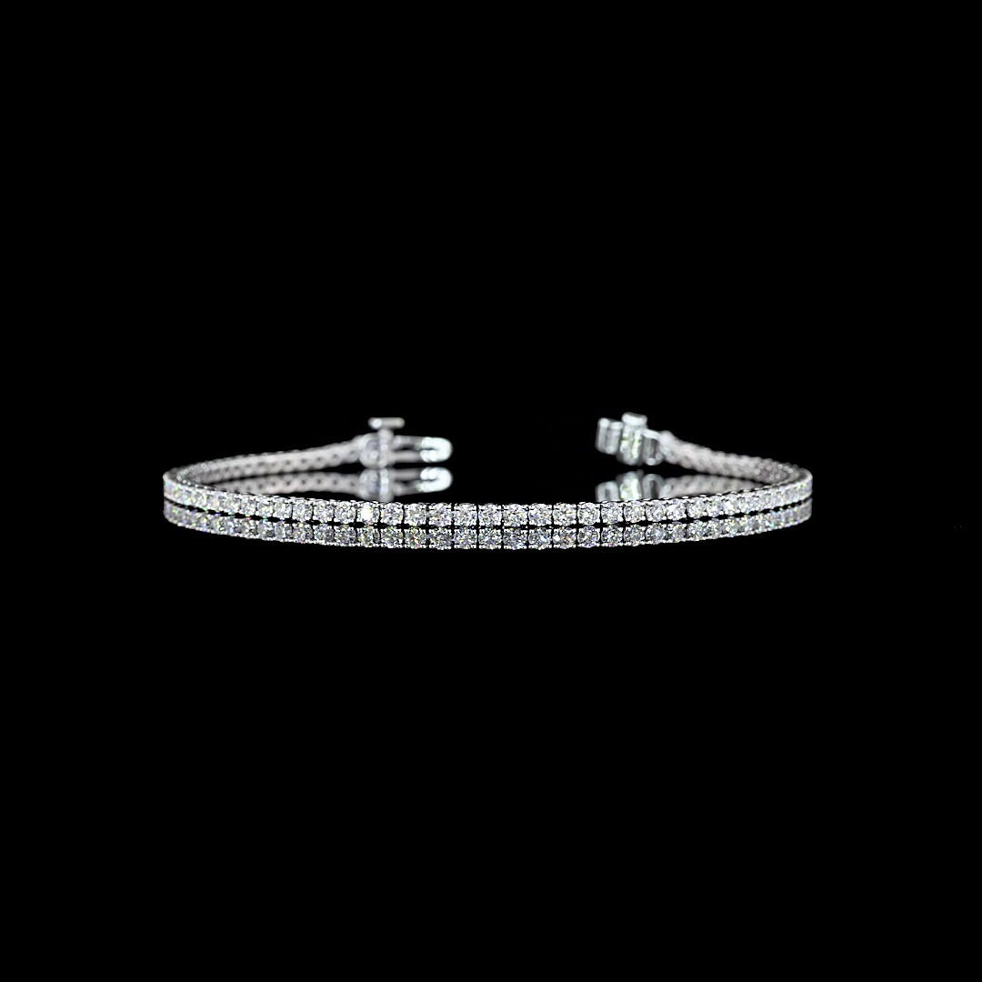 Tennis Bracelet Round 14K White Gold BC3948