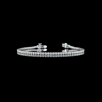 Tennis Bracelet Round 14K White Gold BC3948