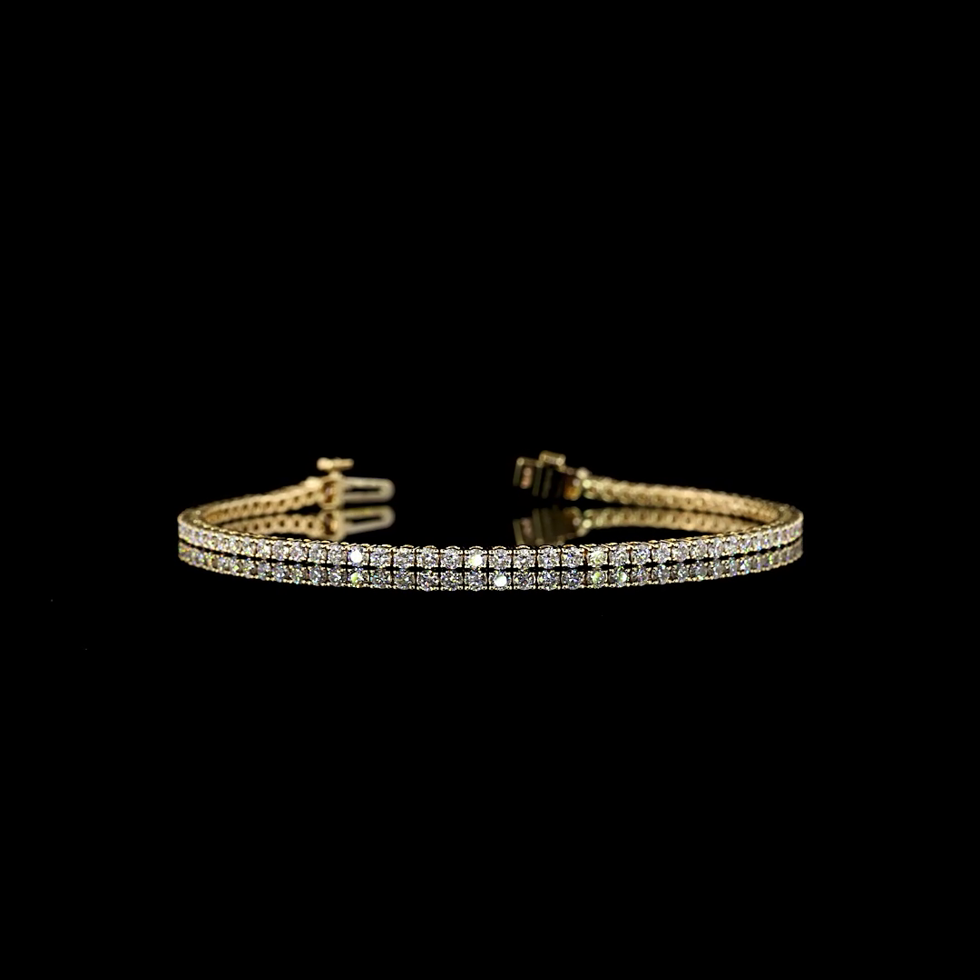 Tennis Bracelet Round 14K Yellow Gold BC3951