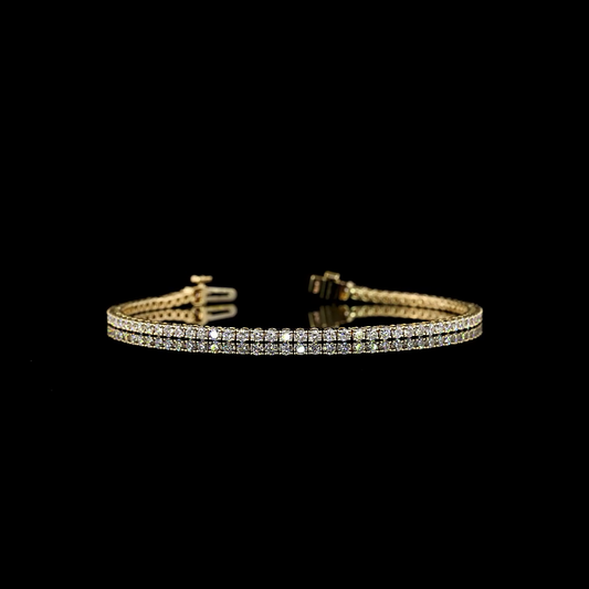 Tennis Bracelet Round 14K Yellow Gold BC3951