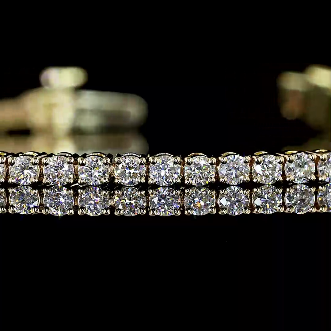 Tennis Bracelet Round 14K Yellow Gold BC3951