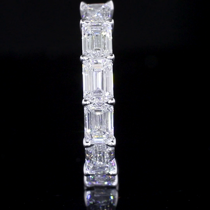 Half Eternity Eternity Band Emerald 14K White Gold EB199