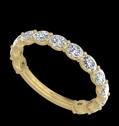 Half Eternity Eternity Band Oval 14K Yellow Gold EB204