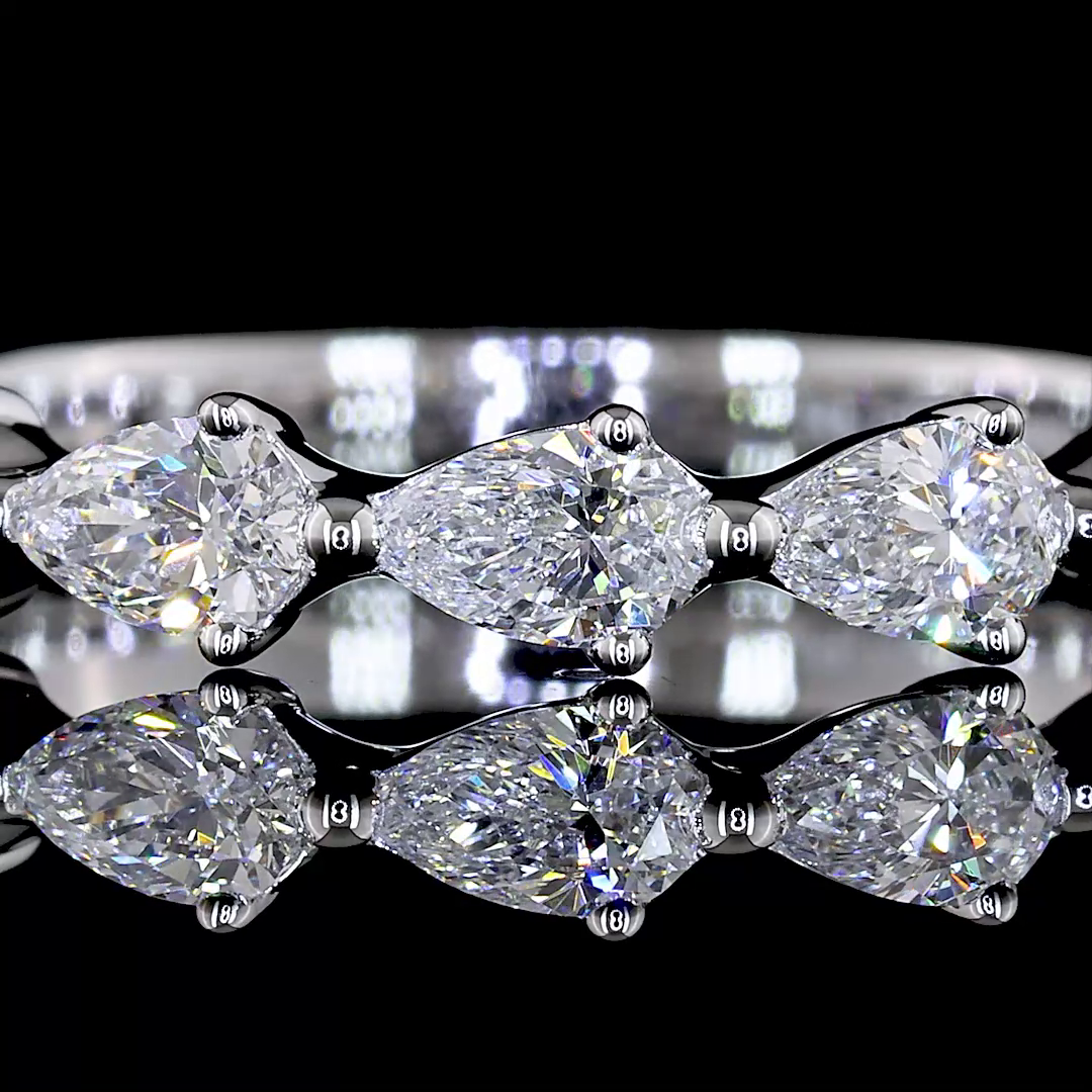 3/4 Band Eternity Band Pear 14K White Gold EB3029