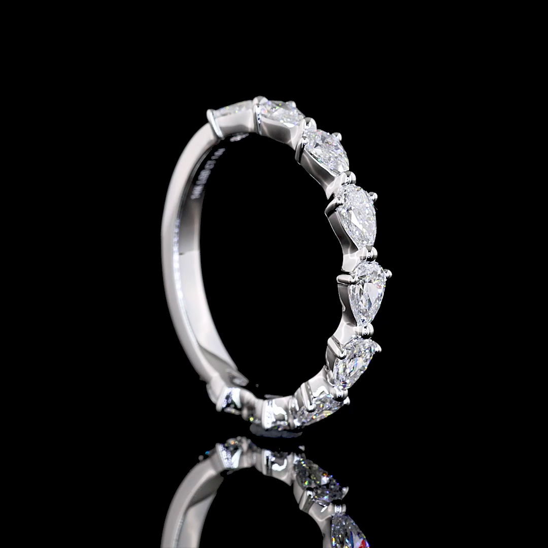 3/4 Band Eternity Band Pear 14K White Gold EB3029