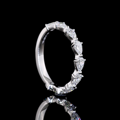 3/4 Band Eternity Band Pear 14K White Gold EB3029