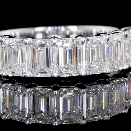 Half Eternity Eternity Band Emerald 14K White Gold EB303