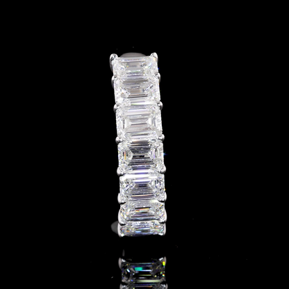 Half Eternity Eternity Band Emerald 14K White Gold EB303