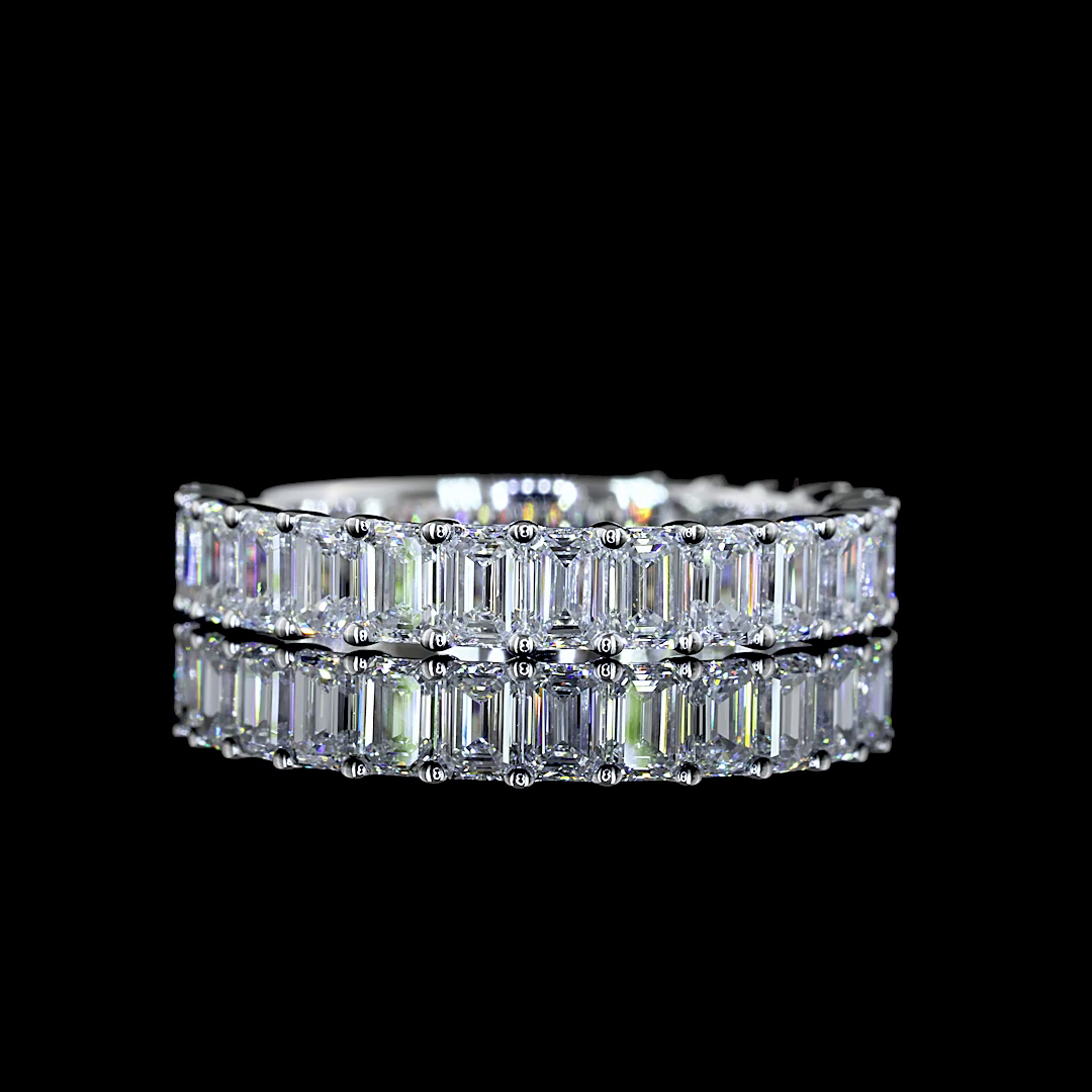 3/4 Band Eternity Band Emerald 14K White Gold EB3271