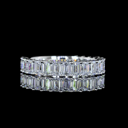3/4 Band Eternity Band Emerald 14K White Gold EB3271