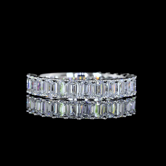 3/4 Band Eternity Band Emerald 14K White Gold EB3271