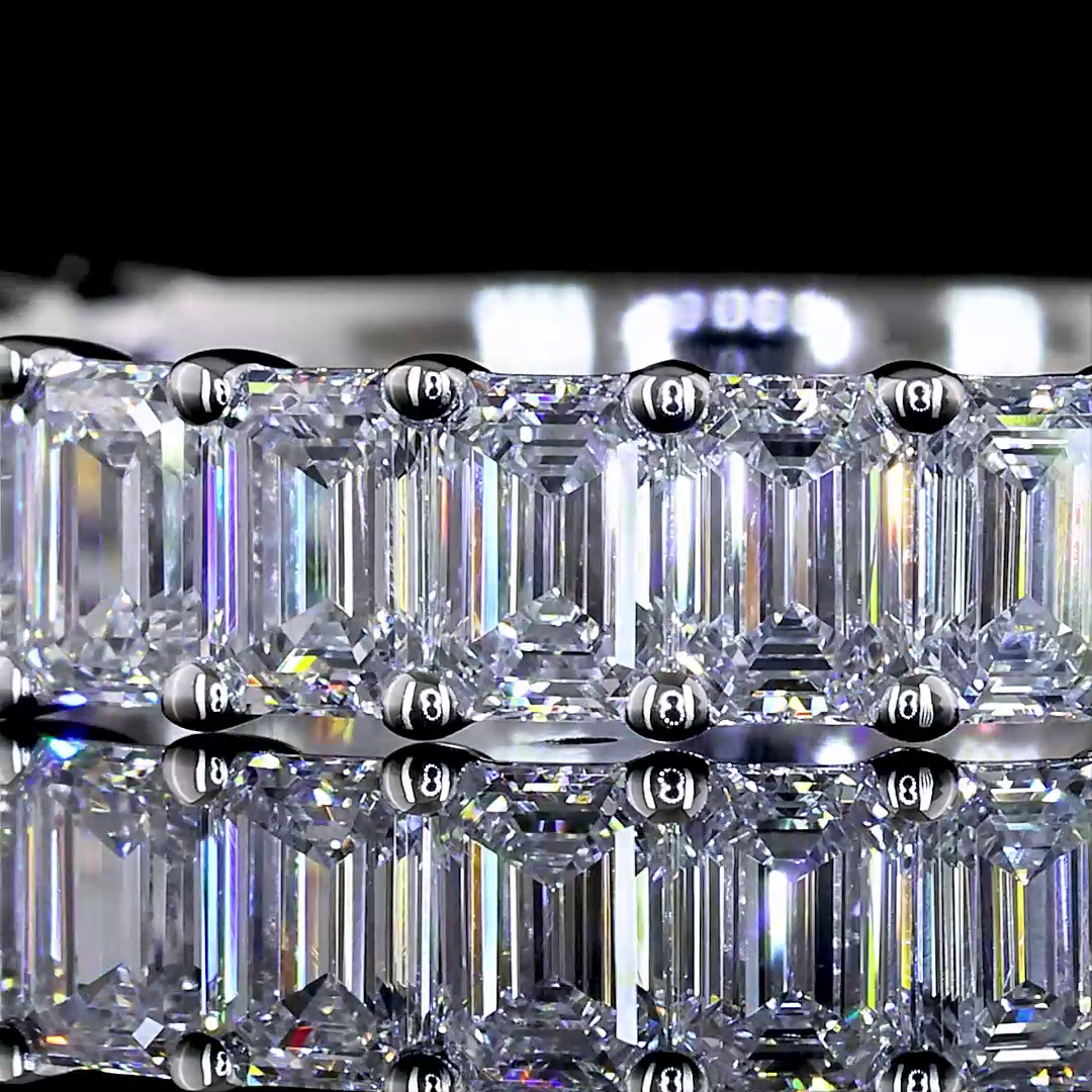 3/4 Band Eternity Band Emerald 14K White Gold EB3271