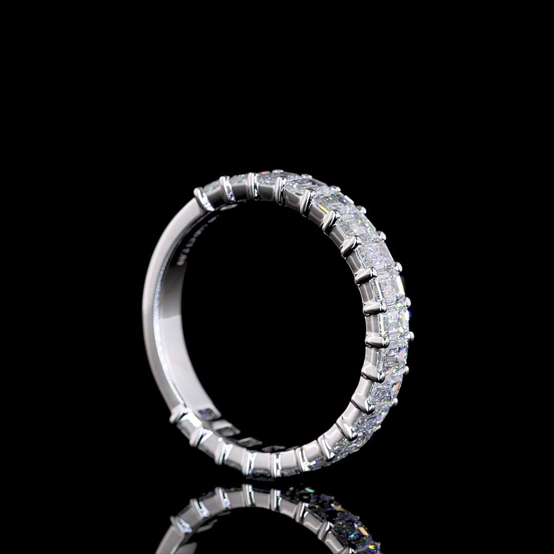 3/4 Band Eternity Band Emerald 14K White Gold EB3271