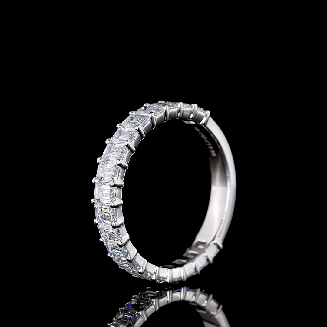 3/4 Band Eternity Band Emerald 14K White Gold EB3271