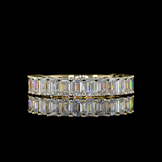 3/4 Band Eternity Band Emerald 14K Yellow Gold EB3324