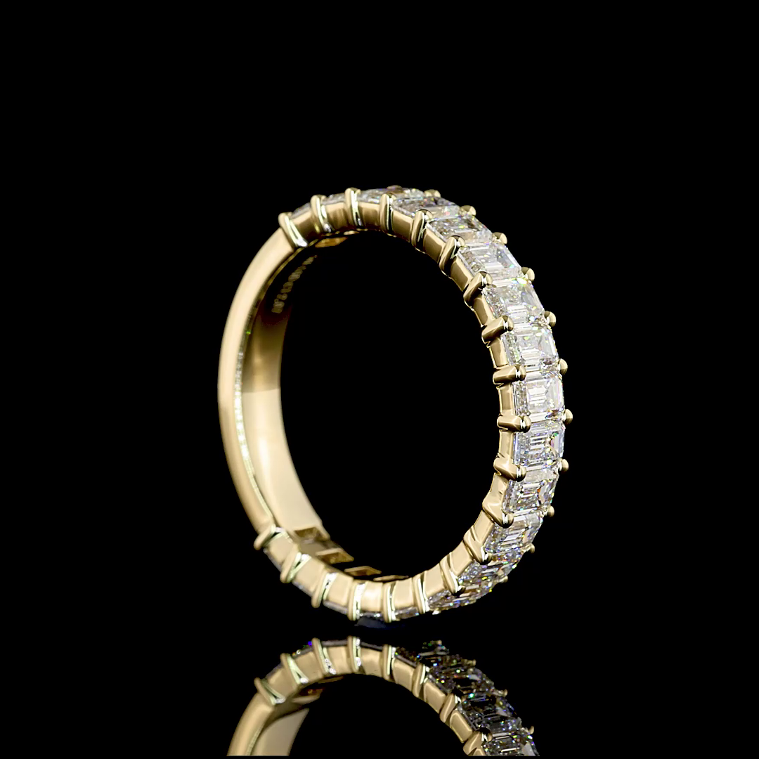 3/4 Band Eternity Band Emerald 14K Yellow Gold EB3324
