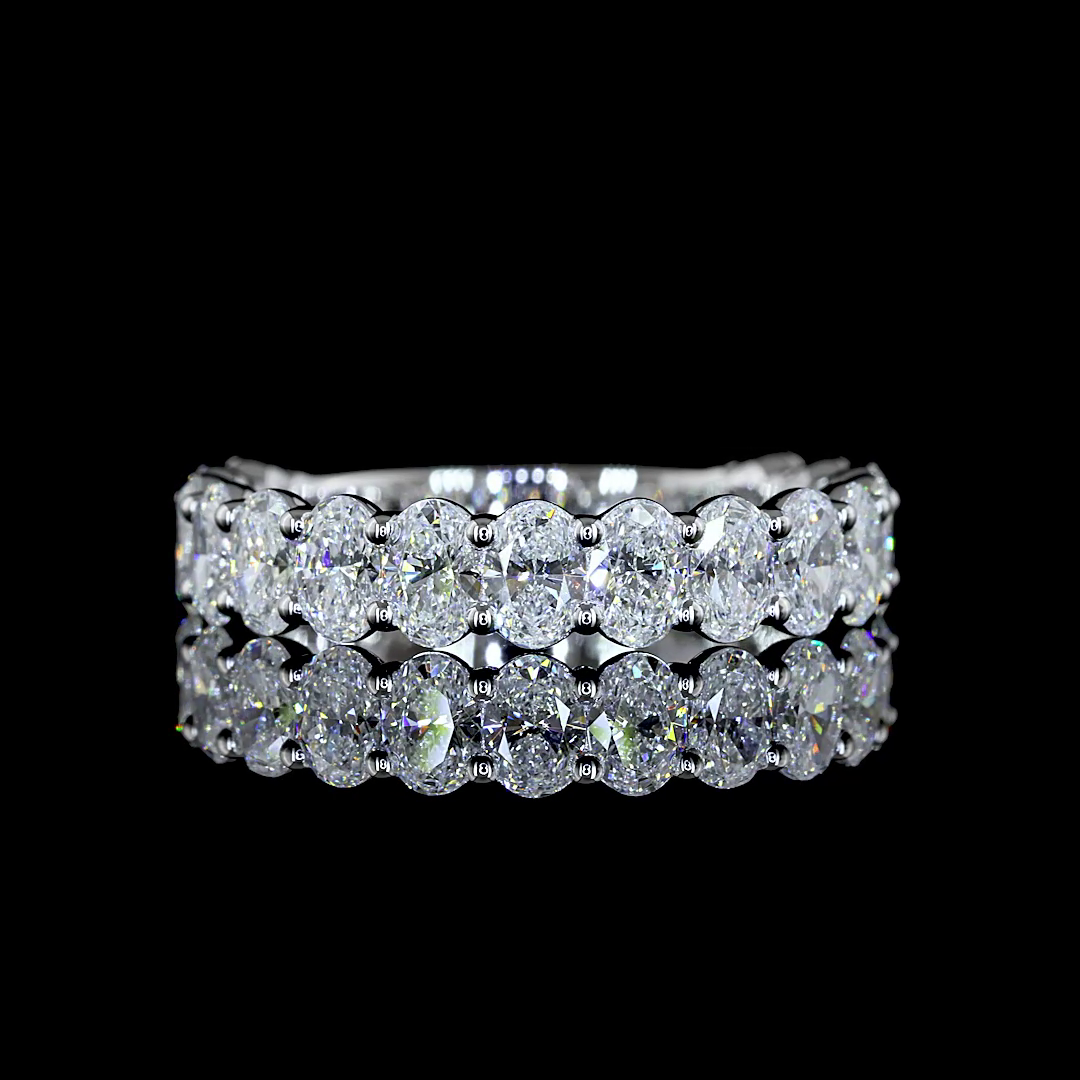 3/4 Band Eternity Band Oval 14K White Gold EB3372