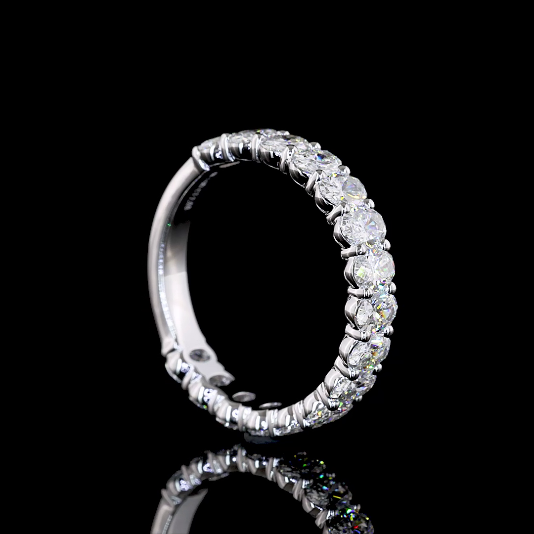 3/4 Band Eternity Band Oval 14K White Gold EB3372