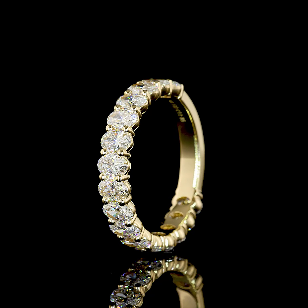 3/4 Band Eternity Band Oval 14K Yellow Gold EB3382