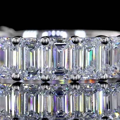 3/4 Band Eternity Band Emerald 14K White Gold EB3396