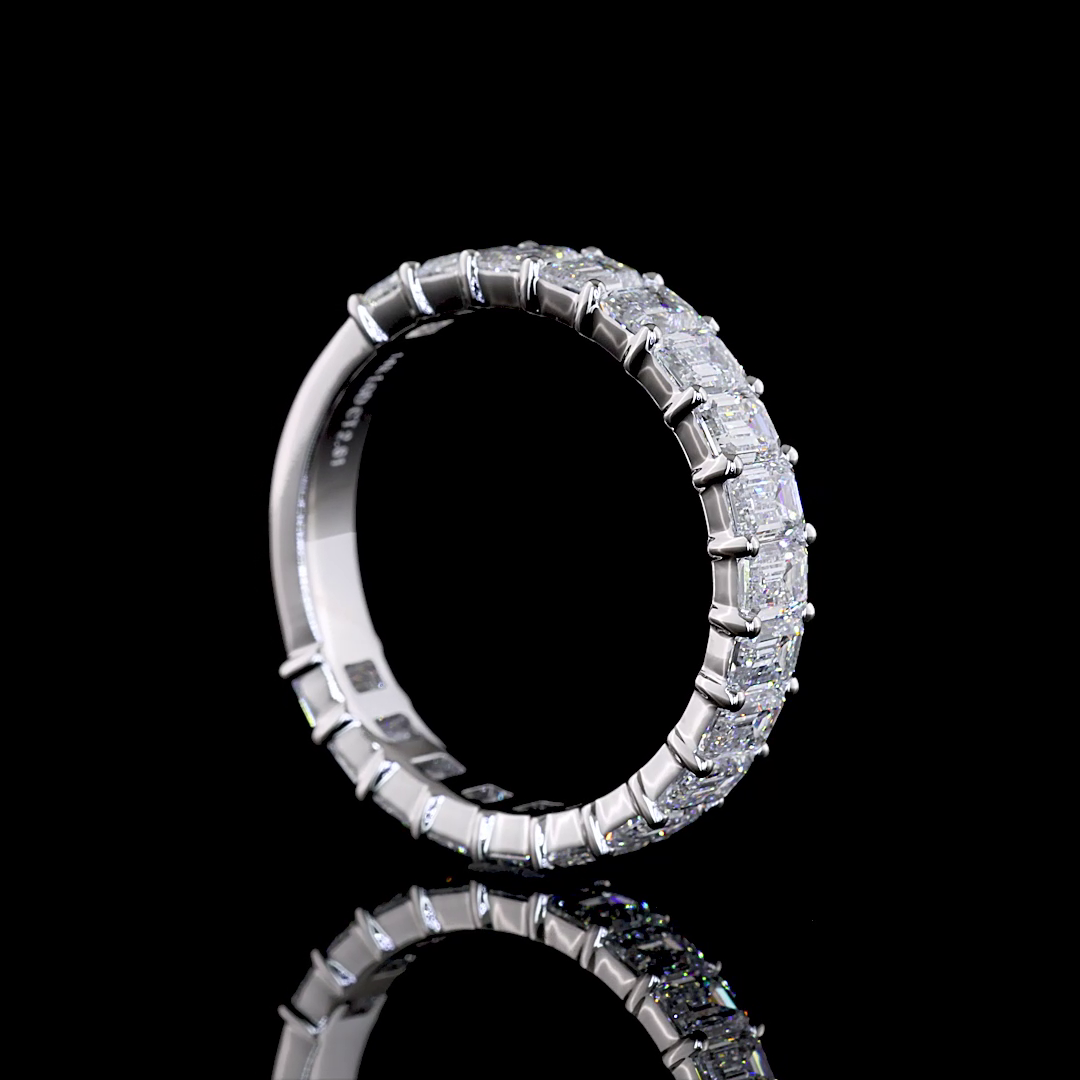 3/4 Band Eternity Band Emerald 14K White Gold EB3396