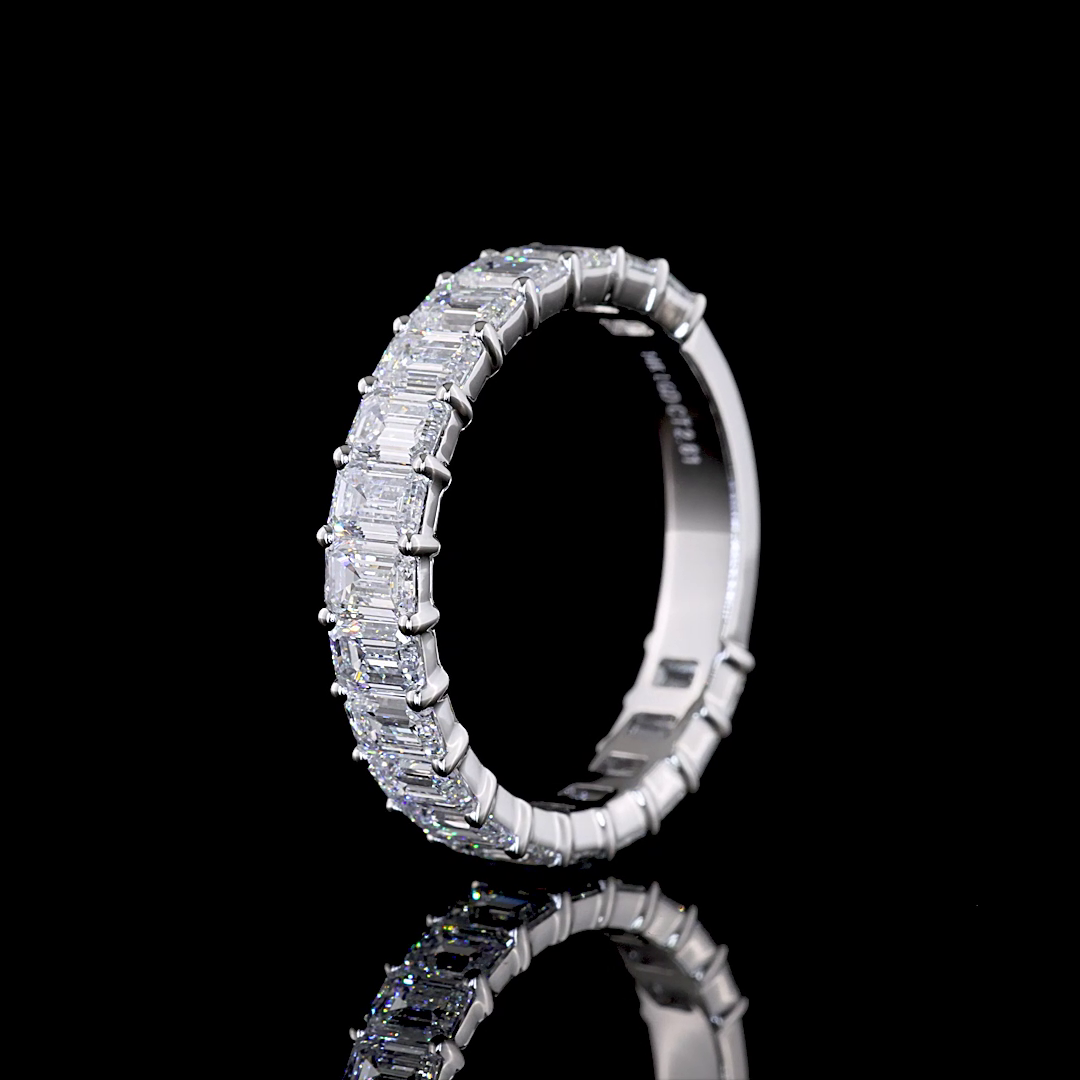 3/4 Band Eternity Band Emerald 14K White Gold EB3396