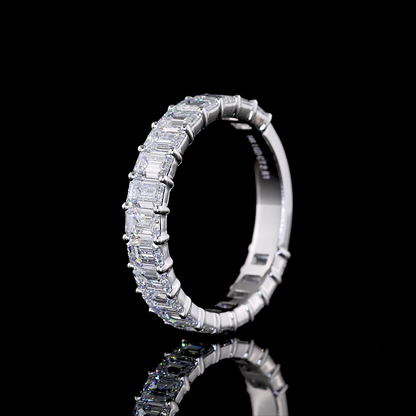 3/4 Band Eternity Band Emerald 14K White Gold EB3396