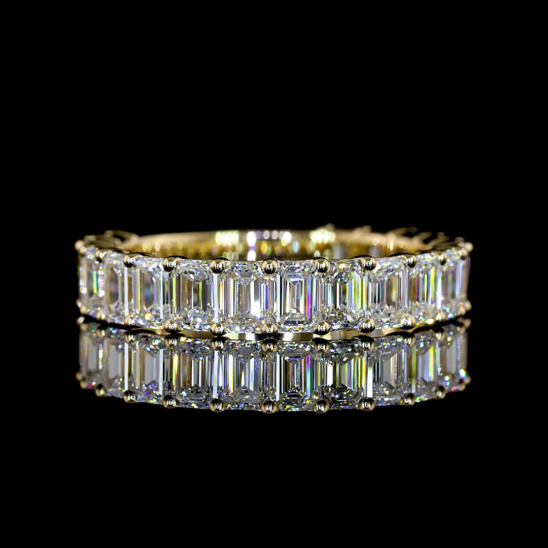 3/4 Band Eternity Band Emerald 14K Yellow Gold EB3401