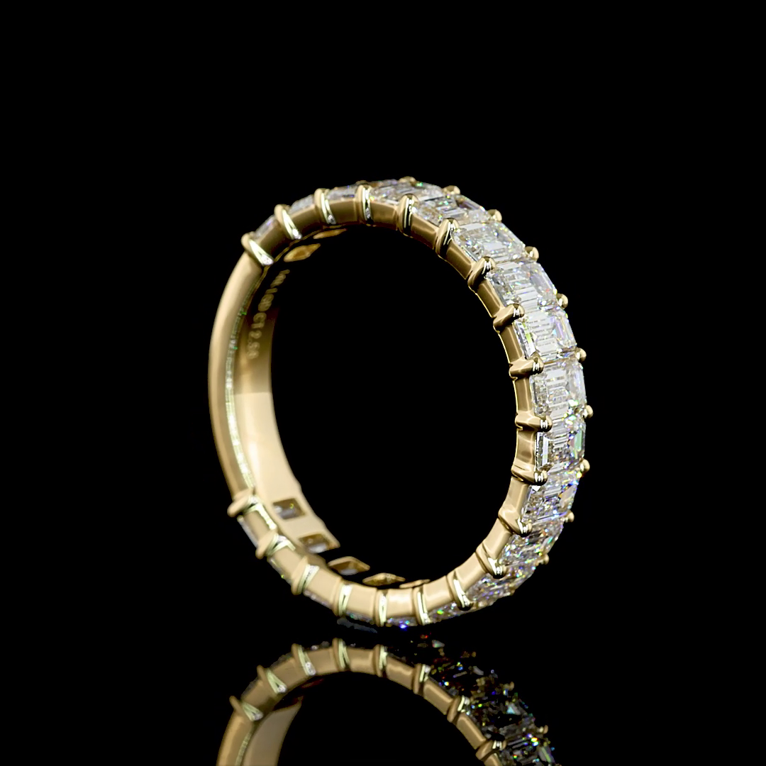 3/4 Band Eternity Band Emerald 14K Yellow Gold EB3401