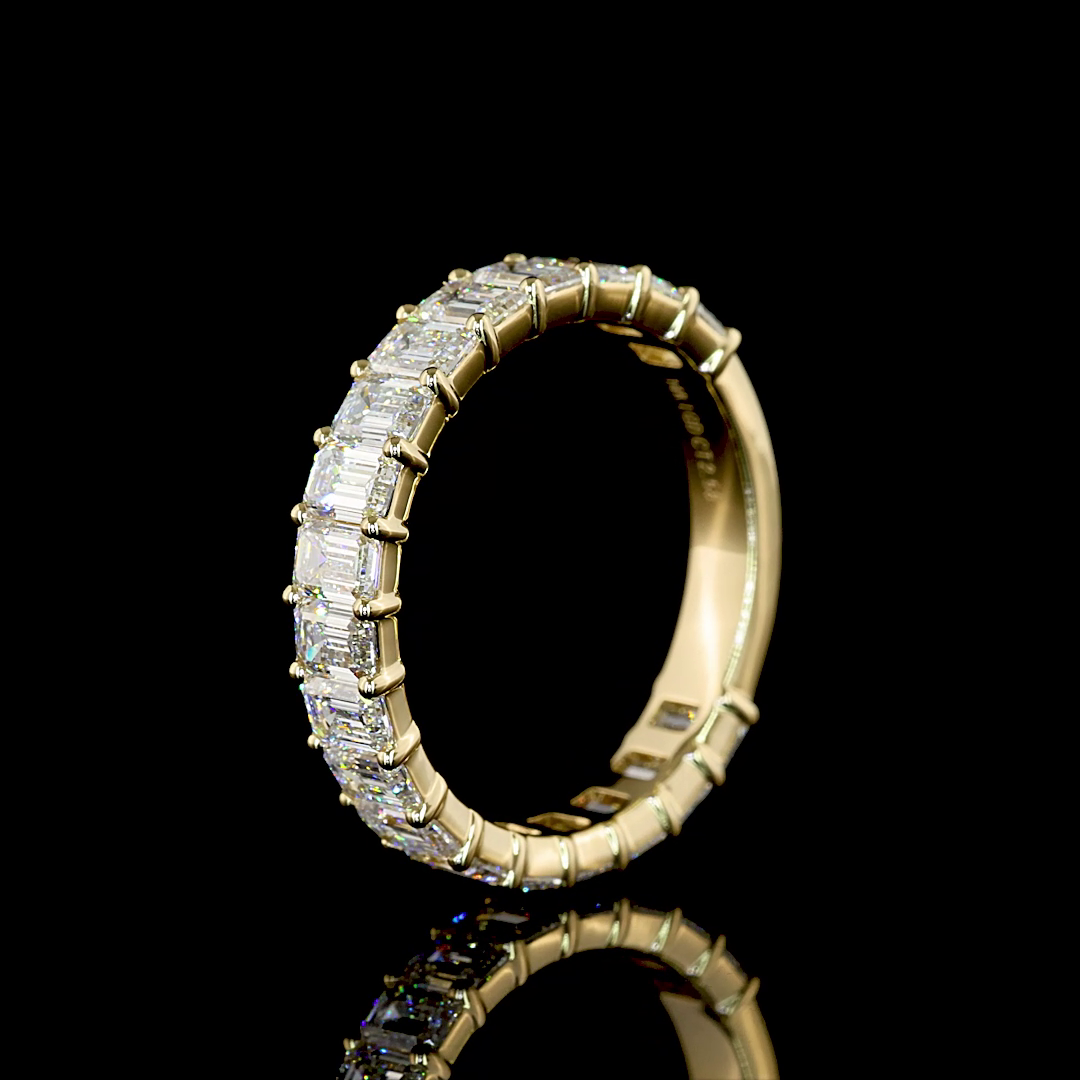 3/4 Band Eternity Band Emerald 14K Yellow Gold EB3401