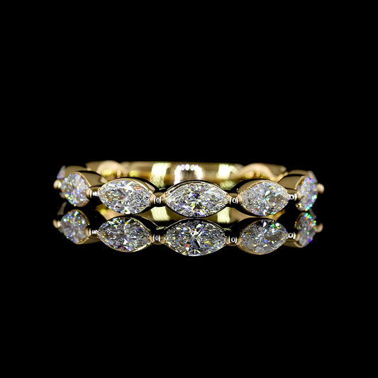Half Eternity Eternity Band Marquise 18K Yellow Gold EB3936