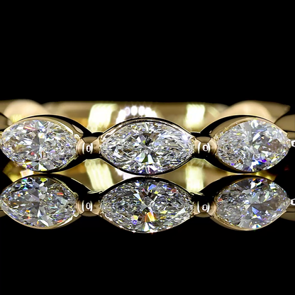Half Eternity Eternity Band Marquise 18K Yellow Gold EB3936