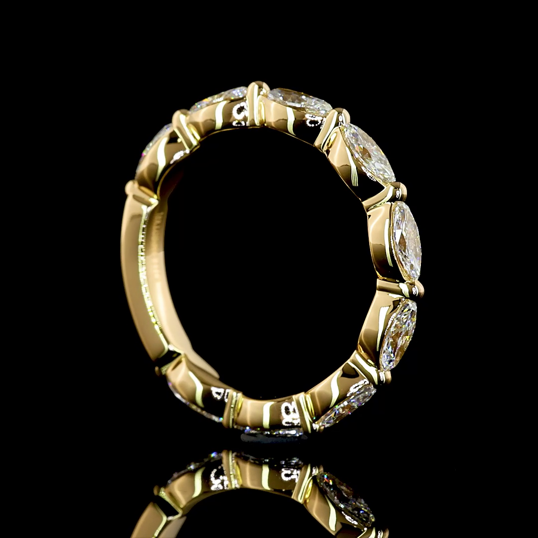 Half Eternity Eternity Band Marquise 18K Yellow Gold EB3936