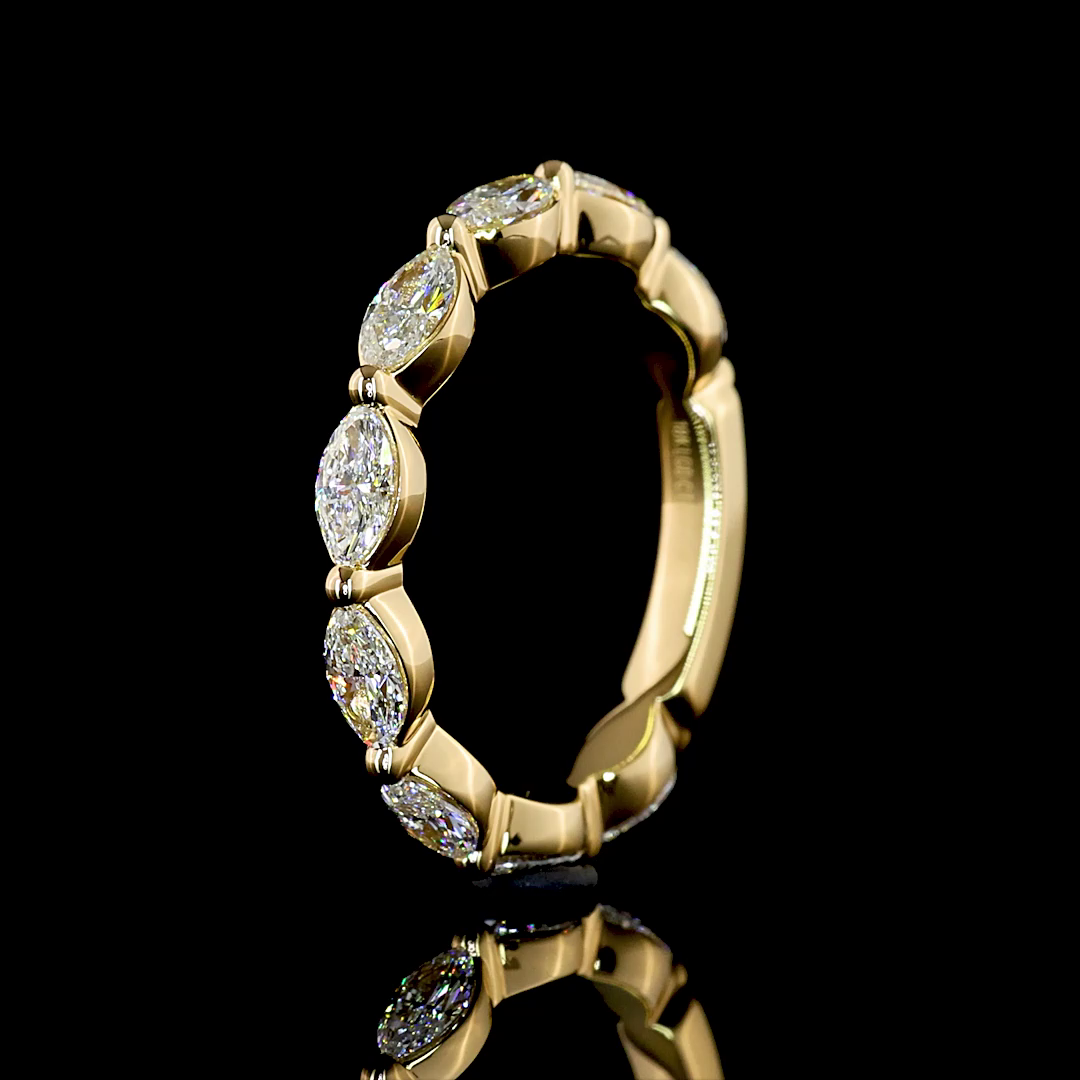 Half Eternity Eternity Band Marquise 18K Yellow Gold EB3936