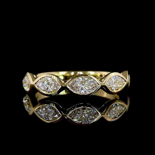 5 Stones Eternity Band Marquise 14K Yellow Gold EB4381