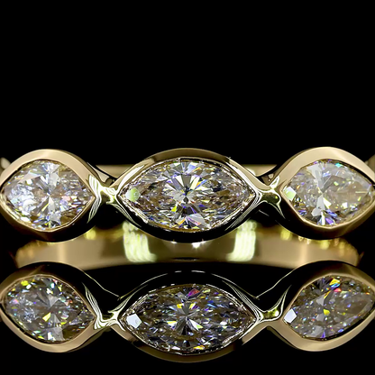 5 Stones Eternity Band Marquise 14K Yellow Gold EB4381