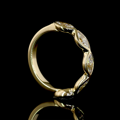 5 Stones Eternity Band Marquise 14K Yellow Gold EB4381