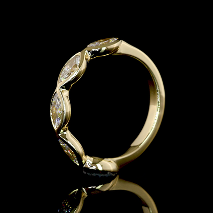 5 Stones Eternity Band Marquise 14K Yellow Gold EB4381