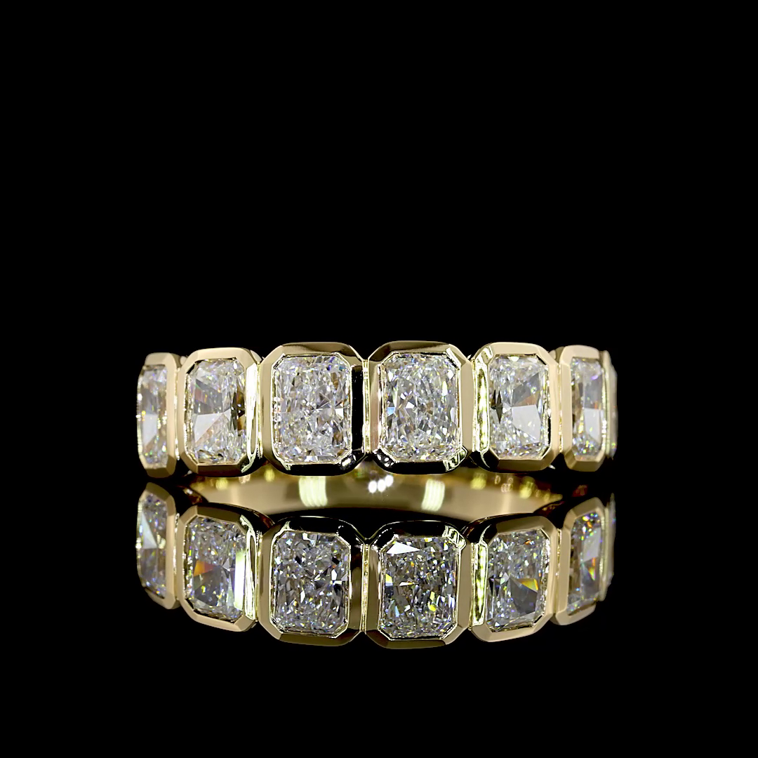 Half Eternity Eternity Band Radiant 14K Yellow Gold EB4403