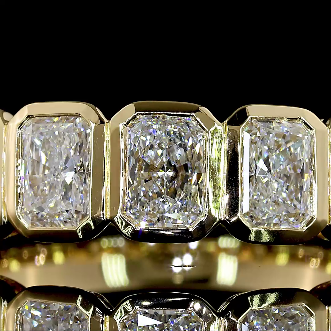 Half Eternity Eternity Band Radiant 14K Yellow Gold EB4403