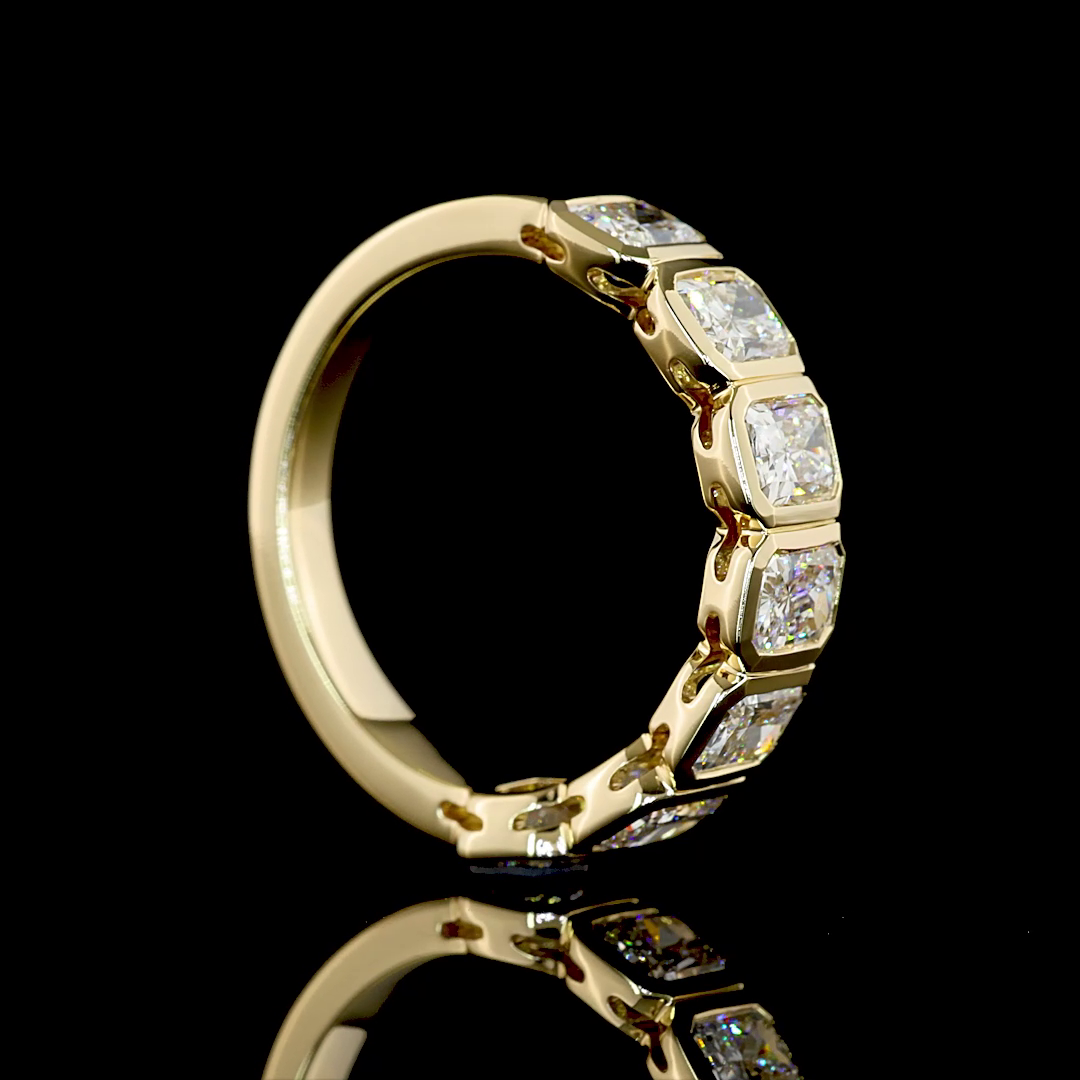 Half Eternity Eternity Band Radiant 14K Yellow Gold EB4403